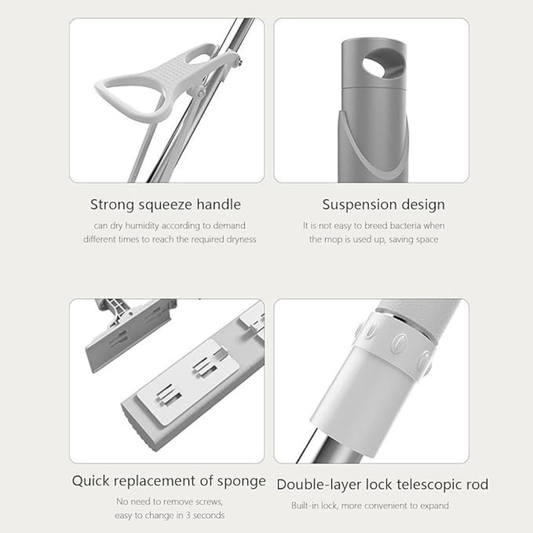 Multi Purpose Foldable Floor Cleaning Squeeze Mop Wiper for Home and Office Use