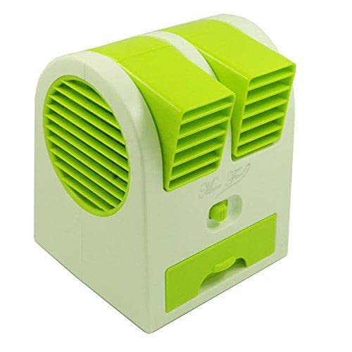 Dual Bladeless Mini Air Conditioner Portable Air Cooler Fan with LED Light