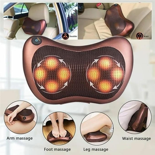 Electric Shiatsu Cushion Pillow Infrared Heat Therapy Massager for Neck Shoulder Back Pain Relief