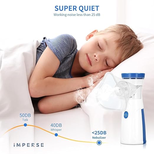 Portable Mesh Nebulizer for Kids & Adults | Silent Wireless Nebulizer for Asthma & Cough Relief