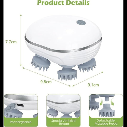Electric Head Massager with Deep Relaxation Therapy for Stress Relief and Scalp Massage
