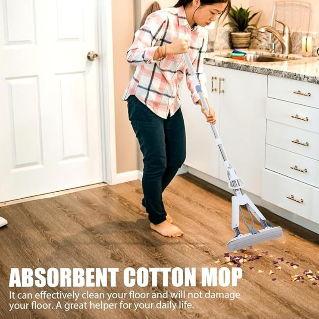 Multi Purpose Foldable Floor Cleaning Squeeze Mop Wiper for Home and Office Use