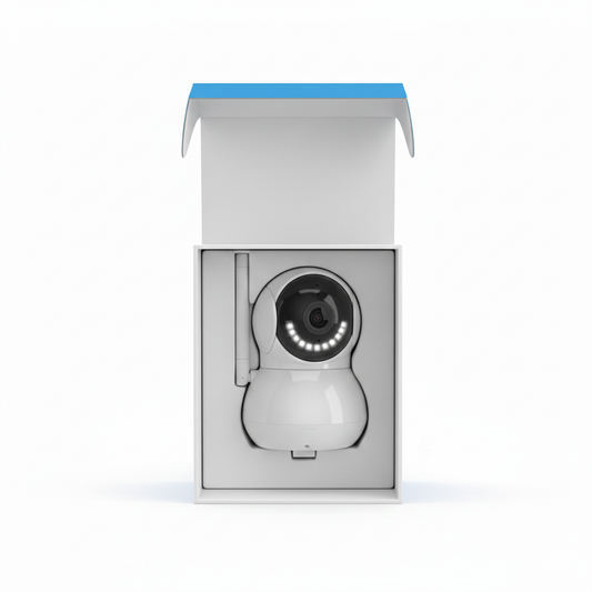 Wi-Fi smart security camera is designed for easy indoor monitoring with clear, real-time video access from your smartphone.