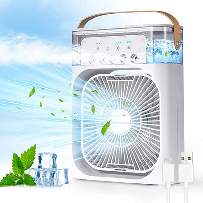 Portable Mini AC Air Cooler for Room Cooling with 7 Color LED Light, 3 Wind Speeds, 3 Spray Modes & Timer