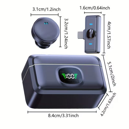 HITOZON Professional Wireless Lavalier Microphone Plug and Play with Type C Charging Case LED Display