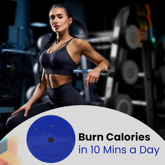 Premium Waist Disc Accupressure with Magnets Reflexology, Slimming Abdominal 5 In 1 Tummy Twister Ab Exerciser (Blue)