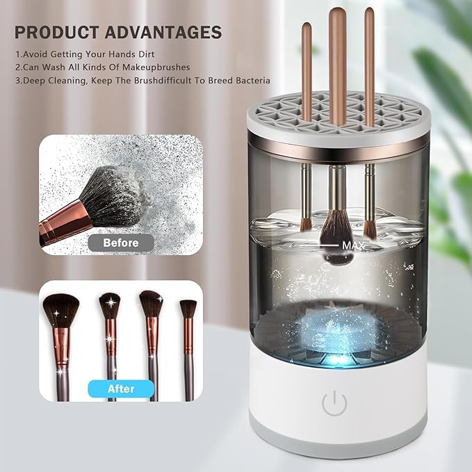 Electric Cosmetic Makeup Brush Cleaning Tool One Button Makeup Brush Cleaner and Dryer Machine