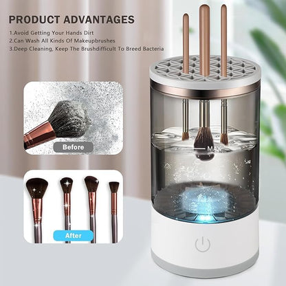 Electric Cosmetic Makeup Brush Cleaning Tool One Button Makeup Brush Cleaner and Dryer Machine