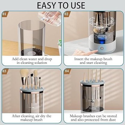 Electric Cosmetic Makeup Brush Cleaning Tool One Button Makeup Brush Cleaner and Dryer Machine
