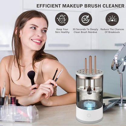 Electric Cosmetic Makeup Brush Cleaning Tool One Button Makeup Brush Cleaner and Dryer Machine