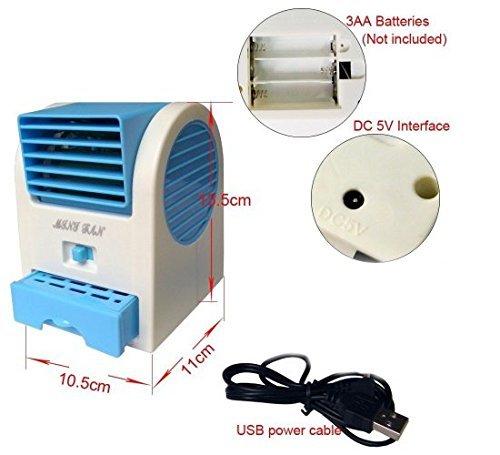 Dual Bladeless Mini Air Conditioner Portable Air Cooler Fan with LED Light