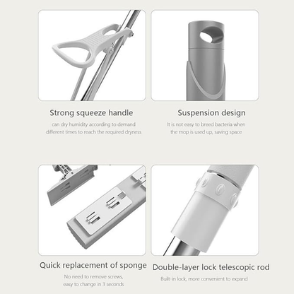 Multi Purpose Foldable Floor Cleaning Squeeze Mop Wiper for Home and Office Use