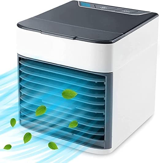 Mini Portable Air Cooler Personal Space Cooler with Water Tank and Mood LED Light