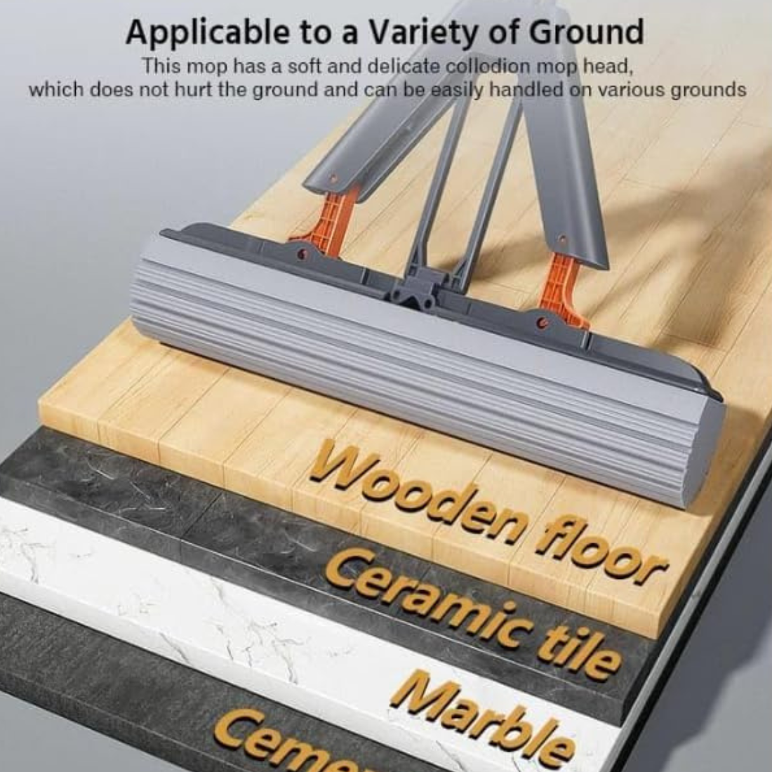 Multi Purpose Foldable Floor Cleaning Squeeze Mop Wiper for Home and Office Use