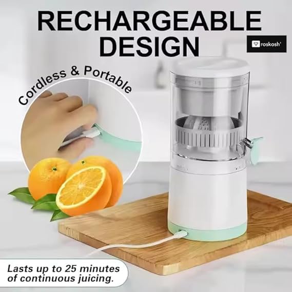 Electric Citrus Juicer USB Rechargeable Automatic Juice Maker for Orange Lemon