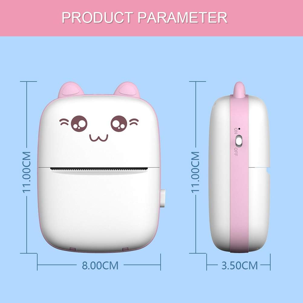 Mini Thermal Printer USB Rechargeable Wireless Portable Printer for Photos Labels Travel