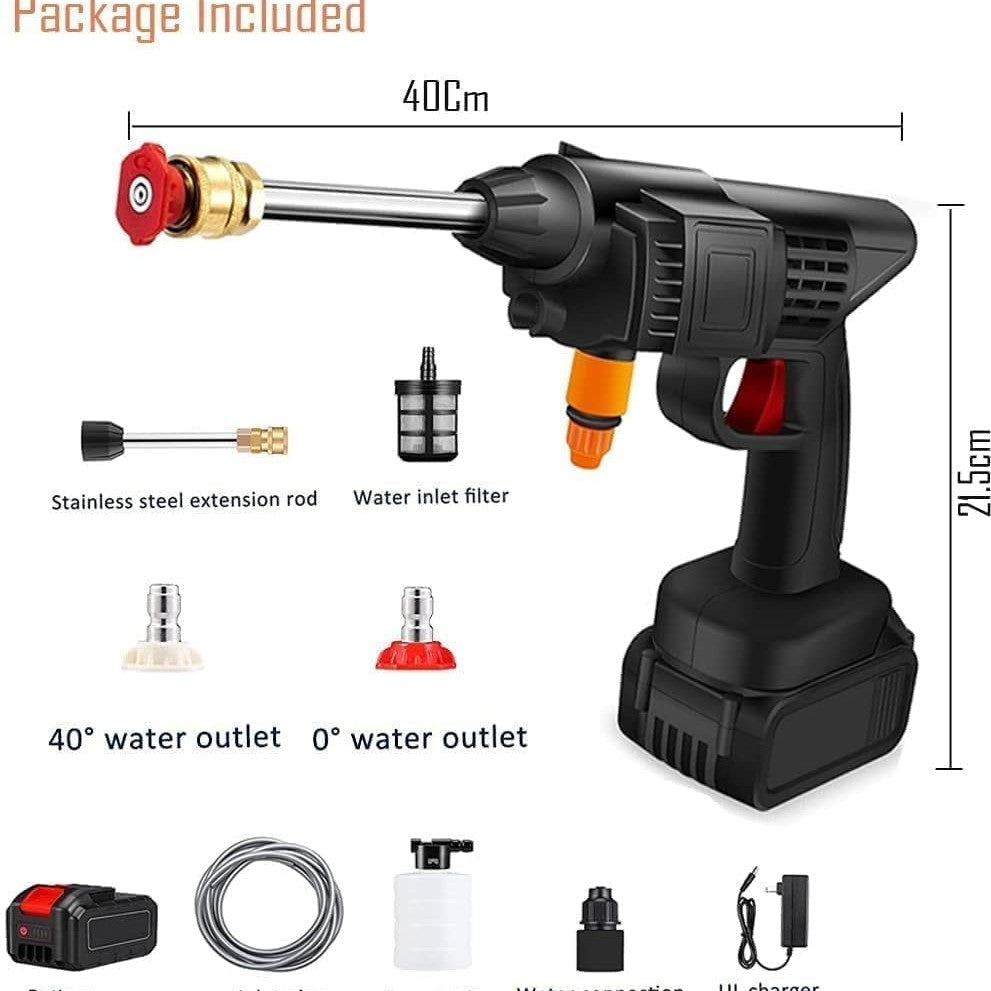 Claiez Cordless Portable Pressure Washer Gun – 48V Wireless High Pressure Water Spray Gun with Dual 12000mAh Batteries