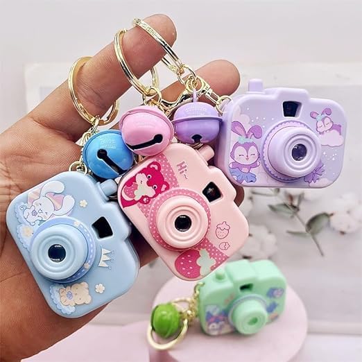 Mini Camera Projector Keychain – Vintage Camera LED Photo Projection Keyring