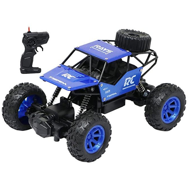 ANI World Remote Control Rock Crawler RC Car – Mist Smoke Spray, High-Speed 1:18 Monster Truck (Blue & Gold)