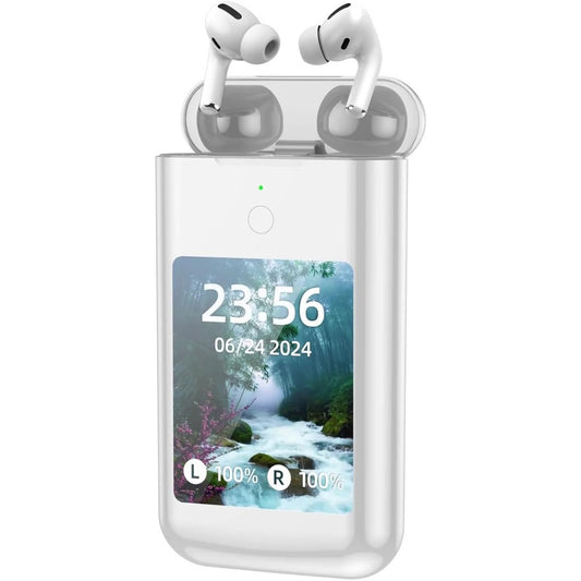 Carrying Treasure Open Ear Earbuds Touch Screen Control Bluetooth Headphones with Noise Cancelling Ear Hooks