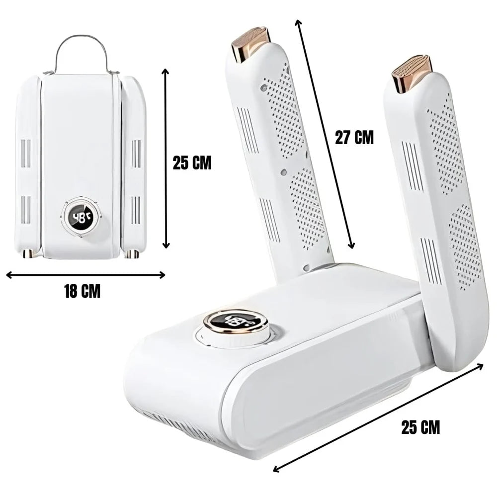 Shoe Dryer Quick Drying Cleat Dryer with Smart Timer Digital Display Portable Foldable Boot Warmer
