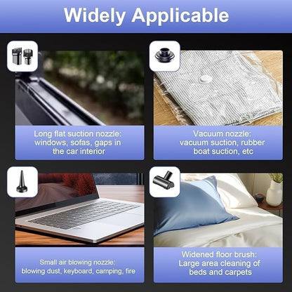 Portable Car Vacuum Cleaner with Blower – USB Rechargeable Wireless Handheld Cleaner