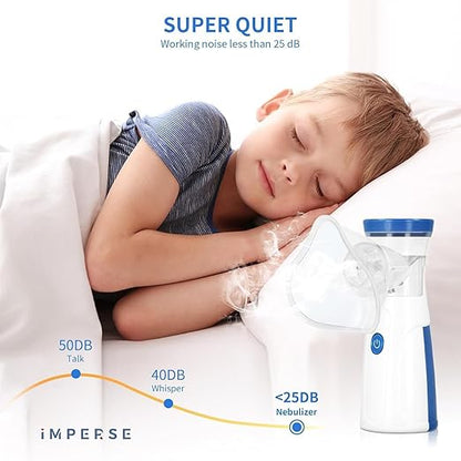 Portable Mesh Nebulizer for Kids & Adults | Silent Wireless Nebulizer for Asthma & Cough Relief