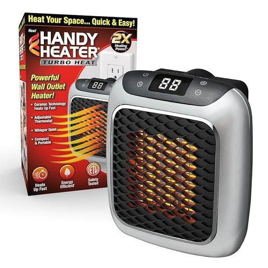800W Portable Heater, plug in heater, room heater (office, bedroom, study room, kitchen, bathroom etc) with unique design and LED display. (Short Range Remote)