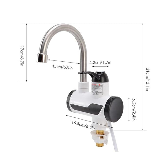 Instant Hot Water Tap Electric Instant Water Heater Faucet with LED Digital Display British Plug