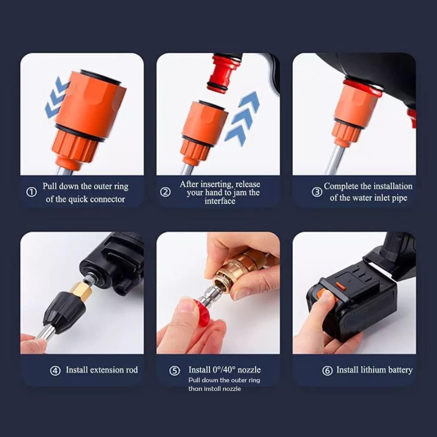 Claiez Cordless Portable Pressure Washer Gun – 48V Wireless High Pressure Water Spray Gun with Dual 12000mAh Batteries