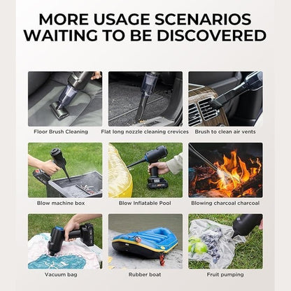 Portable Car Vacuum Cleaner with Blower – USB Rechargeable Wireless Handheld Cleaner