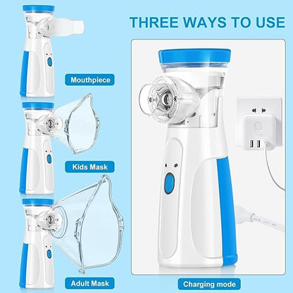 Portable Mesh Nebulizer for Kids & Adults | Silent Wireless Nebulizer for Asthma & Cough Relief