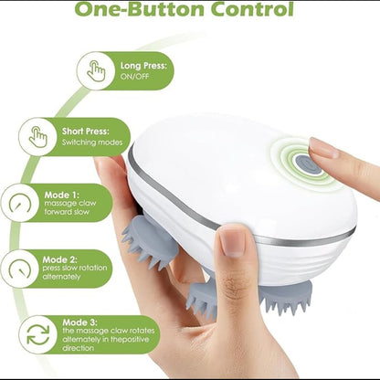 Electric Head Massager with Deep Relaxation Therapy for Stress Relief and Scalp Massage