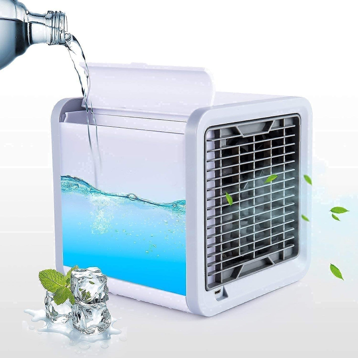 Mini Portable Air Cooler Personal Space Cooler with Water Tank and Mood LED Light