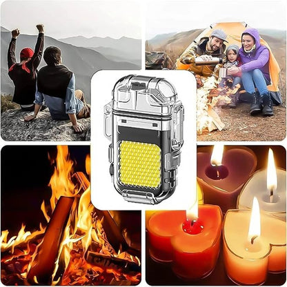 Electric Lighter Flashlight – USB Rechargeable Windproof Arc Lighter with LED Torch