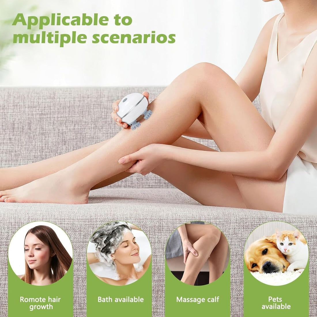 Electric Head Massager with Deep Relaxation Therapy for Stress Relief and Scalp Massage