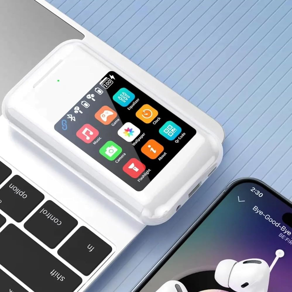 Carrying Treasure Open Ear Earbuds Touch Screen Control Bluetooth Headphones with Noise Cancelling Ear Hooks