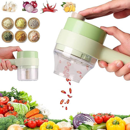 4 in 1 Electric Vegetable Chopper Cutter Mini Wireless Food Processor for Kitchen Use