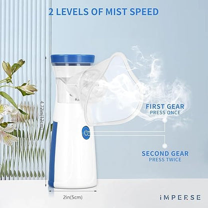 Portable Mesh Nebulizer for Kids & Adults | Silent Wireless Nebulizer for Asthma & Cough Relief