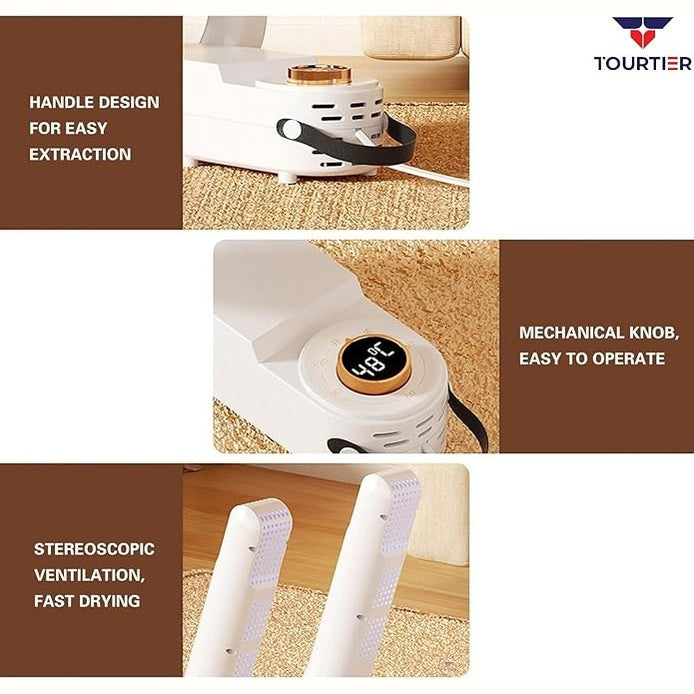 Shoe Dryer Quick Drying Cleat Dryer with Smart Timer Digital Display Portable Foldable Boot Warmer