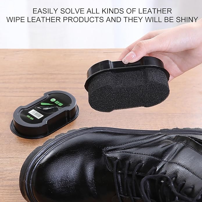 Double Sided Instant Shoe Polish Sponge Quick Easy Shine for Leather Footwear
