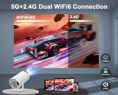 Smart Projector – 4K Ultra HD Support | Native 1080p | Android Netflix & Prime