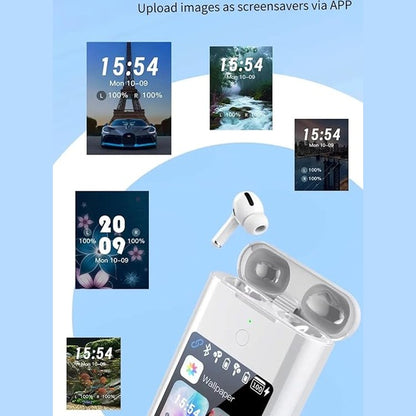 Carrying Treasure Open Ear Earbuds Touch Screen Control Bluetooth Headphones with Noise Cancelling Ear Hooks