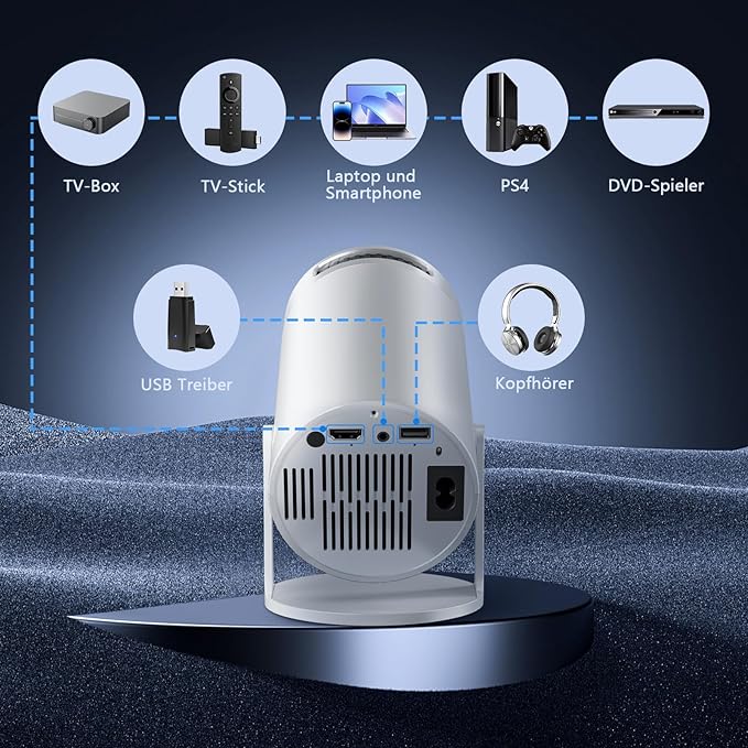 Smart Projector – 4K Ultra HD Support | Native 1080p | Android Netflix & Prime