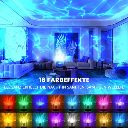 Desidiya Acrylic Ocean Wave Night Light Projector – 3D Crystal LED Lamp with Remote Control