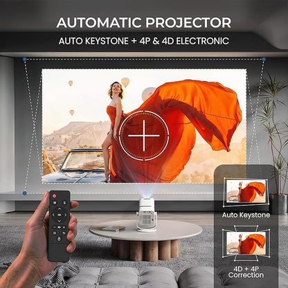 Smart Projector – 4K Ultra HD Support | Native 1080p | Android Netflix & Prime