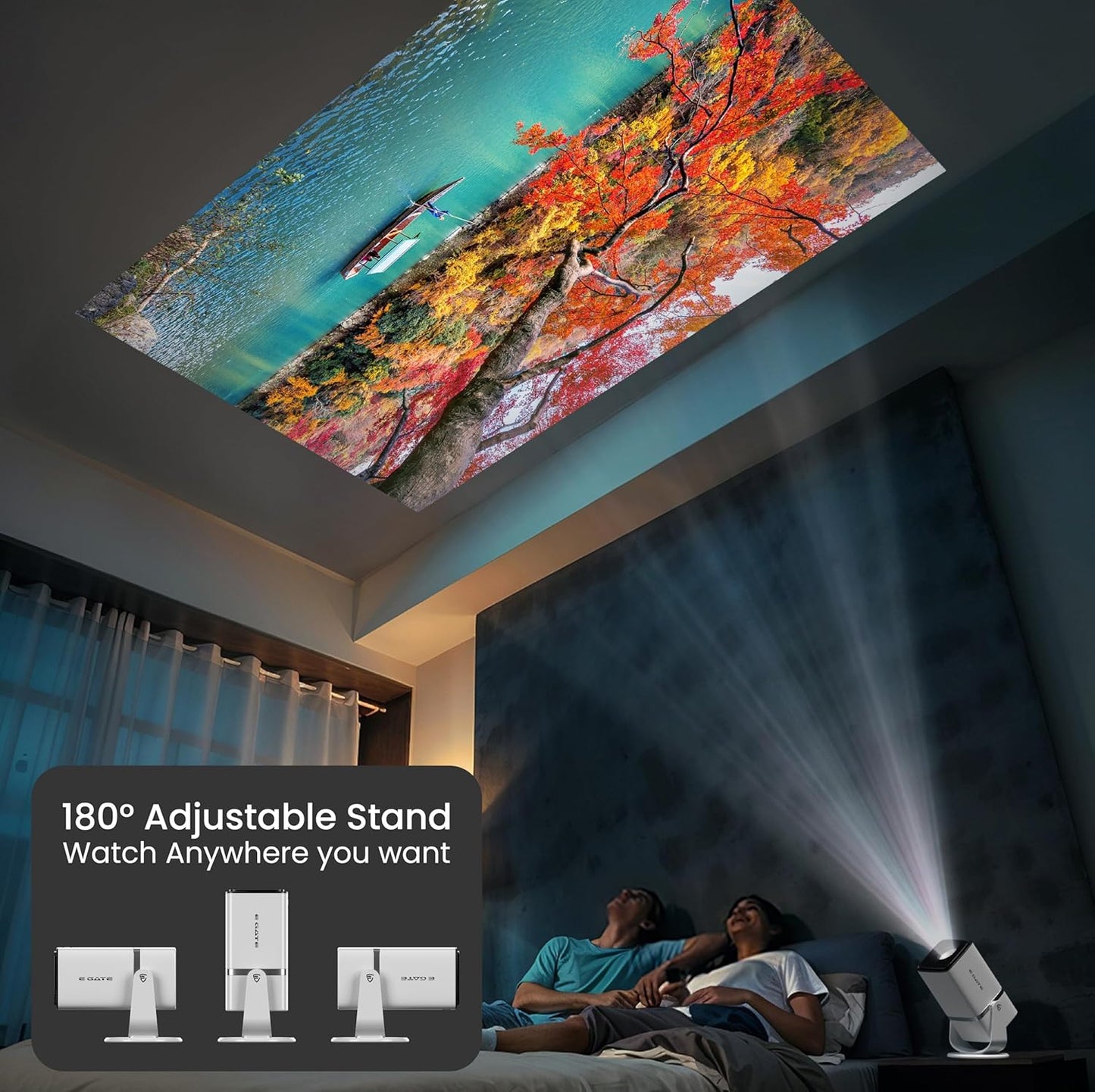 Smart Projector – 4K Ultra HD Support | Native 1080p | Android Netflix & Prime