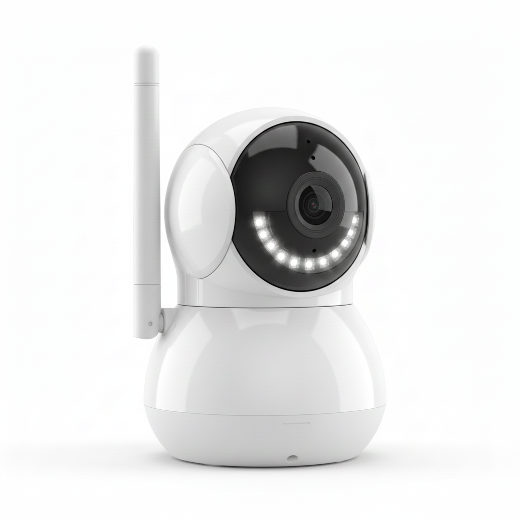 Wi-Fi smart security camera is designed for easy indoor monitoring with clear, real-time video access from your smartphone.