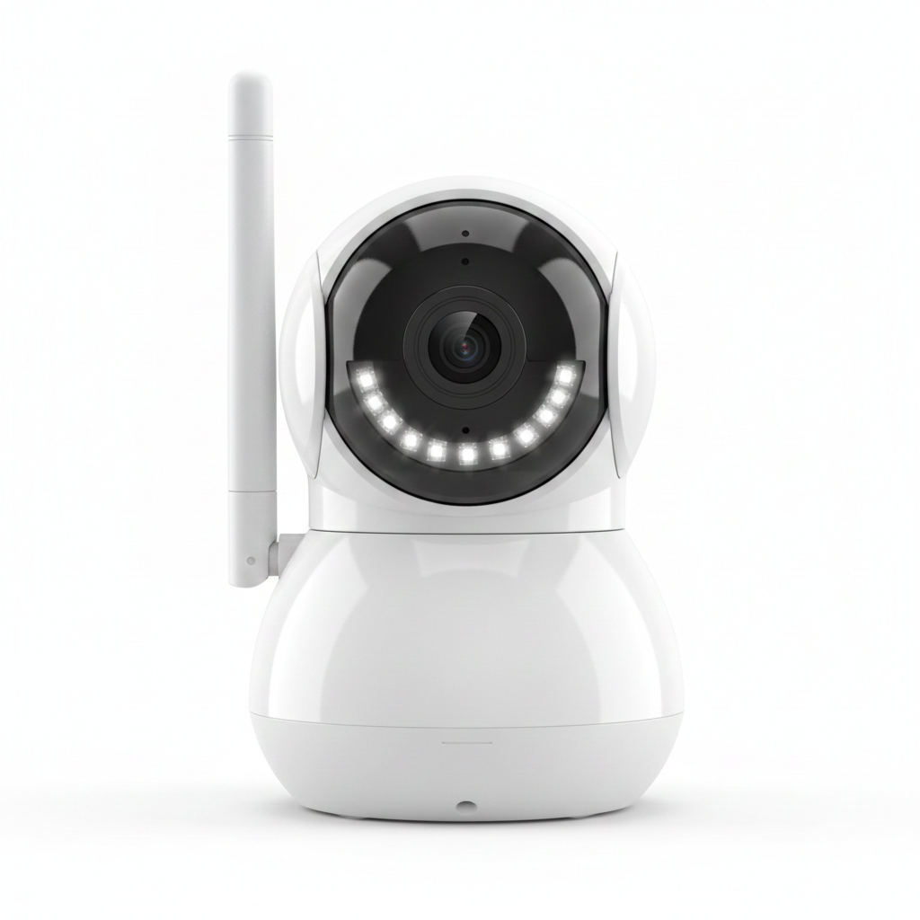 Wi-Fi smart security camera is designed for easy indoor monitoring with clear, real-time video access from your smartphone.
