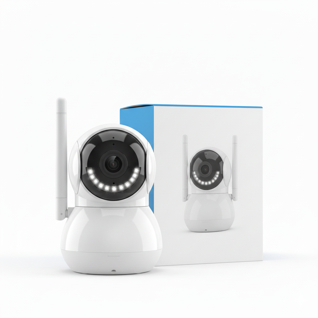 Wi-Fi smart security camera is designed for easy indoor monitoring with clear, real-time video access from your smartphone.